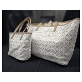 2 purse Bags white and gold