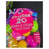 Unicorn 20 Candy Filled Eggs Marshmallow Eggs Rock Candy