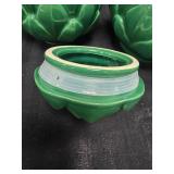 Two Green Storage Containers with Covers