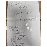 Easter Basket Starter Kit for 4 Children, Baskets, Grass, Eggs, Toys and More