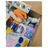 Easter Basket Starter Kit for 4 Children, Baskets, Grass, Eggs, Toys and More