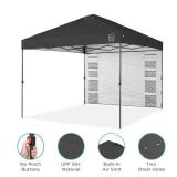 One-Person Setup Instant Pop Up Canopy w/ Side Wall, Carrying Case - 10x10ft (Gray)