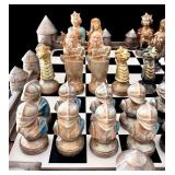 LL - Vintage Chess Set - 28 in Square Board