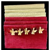 LS - Red Christmas Dinnerware Set - 12 Mugs, 12 Plates (8.5-in), 6 Placemats, 5 Napkin Rings