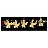 LS - Red Christmas Dinnerware Set - 12 Mugs, 12 Plates (8.5-in), 6 Placemats, 5 Napkin Rings