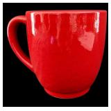 LS - Red Christmas Dinnerware Set - 12 Mugs, 12 Plates (8.5-in), 6 Placemats, 5 Napkin Rings