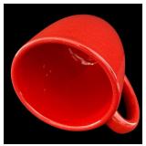 LS - Red Christmas Dinnerware Set - 12 Mugs, 12 Plates (8.5-in), 6 Placemats, 5 Napkin Rings