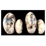 LL - Navajo Bear Fetishes - Vintage Horsehair Pottery, Lot of 4