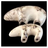 LL - Navajo Bear Fetishes - Vintage Horsehair Pottery, Lot of 4
