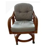 Lane Venture  Vintage Wicker Table & 4 Chairs Set with Cushions