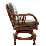 Lane Venture  Vintage Wicker Table & 4 Chairs Set with Cushions