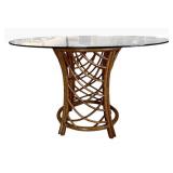 Lane Venture  Vintage Wicker Table & 4 Chairs Set with Cushions