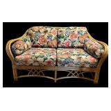 Venture Furniture Co Wicker Loveseat - Floral Cushions