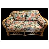Venture Furniture Co Wicker Loveseat - Floral Cushions