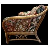 Venture Furniture Co Wicker Loveseat - Floral Cushions