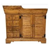 Vintage Ethan Allen Antiqued Pine Old Tavern Dry Sink Buffet