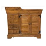 Vintage Ethan Allen Antiqued Pine Old Tavern Dry Sink Buffet