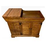 Vintage Ethan Allen Antiqued Pine Old Tavern Dry Sink Buffet