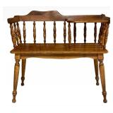 Vintage Ethan Allen Maple Gossip Bench - Telephone Table