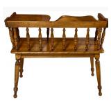 Vintage Ethan Allen Maple Gossip Bench - Telephone Table