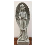Greystone Angel Statue with Flowers - 33.5 in tall Vintage Garden Ornament