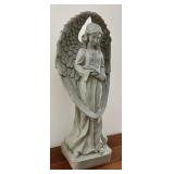 Greystone Angel Statue with Flowers - 33.5 in tall Vintage Garden Ornament