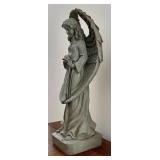 Greystone Angel Statue with Flowers - 33.5 in tall Vintage Garden Ornament