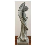 Greystone Angel Statue with Flowers - 33.5 in tall Vintage Garden Ornament