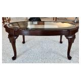 Vintage Ethan Allen Oval Glass Coffee Table