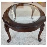 Vintage Ethan Allen Oval Glass Coffee Table
