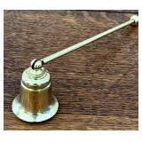 Candlestick Holder & Snuffer - Brass Ornate Asymmetric, Vintage, 10.75 in Tall