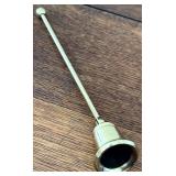 Candlestick Holder & Snuffer - Brass Ornate Asymmetric, Vintage, 10.75 in Tall