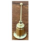 Candlestick Holder & Snuffer - Brass Ornate Asymmetric, Vintage, 10.75 in Tall