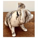 V. Vail Navajo Horsehair Pottery Pig Figurine