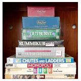 Board Game Lot - LIFE, Outburst, Rummikub, Monopoly, Chutes and Ladders, Skip-Bo, Bunco