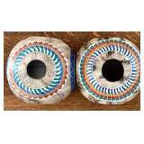 Set of two Navajo Horsehair Pottery Vases, Signed