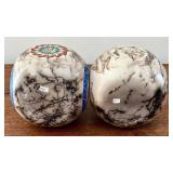 Set of two Navajo Horsehair Pottery Vases, Signed