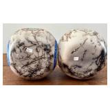 Set of two Navajo Horsehair Pottery Vases, Signed