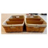 Longaberger Handwoven Baskets - Pair