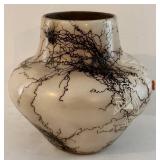 Skeeter Vail Native American Horsehair Pottery Vessel - 5 1/2 inches tall