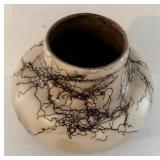 Skeeter Vail Native American Horsehair Pottery Vessel - 5 1/2 inches tall