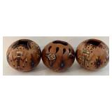 Set of Three Navajo Seed Jars - Pine-Pitched Pottery
