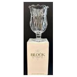 Block Crystal Hurricane Vase - 24% Lead Crystal