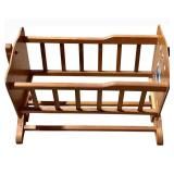 Vintage Wooden Rocker & High Chair Set With Painted Back Panel