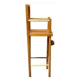 Vintage Wooden Rocker & High Chair Set With Painted Back Panel
