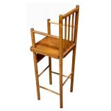 Vintage Wooden Rocker & High Chair Set With Painted Back Panel