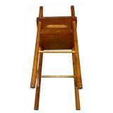 Vintage Wooden Rocker & High Chair Set With Painted Back Panel