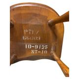 Vintage Wooden Stool - Kidney-Shaped Seat, Turned Legs