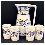 Vintage Royal Sealy Japan Juice Pitcher & 4 Cups - 1960s