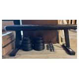 Marcy Workout Bench with Weights - 41 in L x 14 in W x 17.5 in H